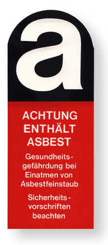 Aufkleber "Achtung Asbest", 100x235 mm